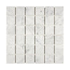 Carrara White 2X2 Mosaic Marble Tile in polished and honed finishes, white marble mosaic