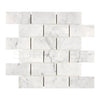 Carrara White 2X4 Brick Mosaic Marble Tile in polished or honed white marble finish