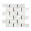 Carrara White 2X4 Brick Mosaic Marble Tile in polished and honed finish for elegant decor