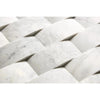 White Marble Basketweave Tile from Carrara White 2X4 Round-Faced Mosaic Collection