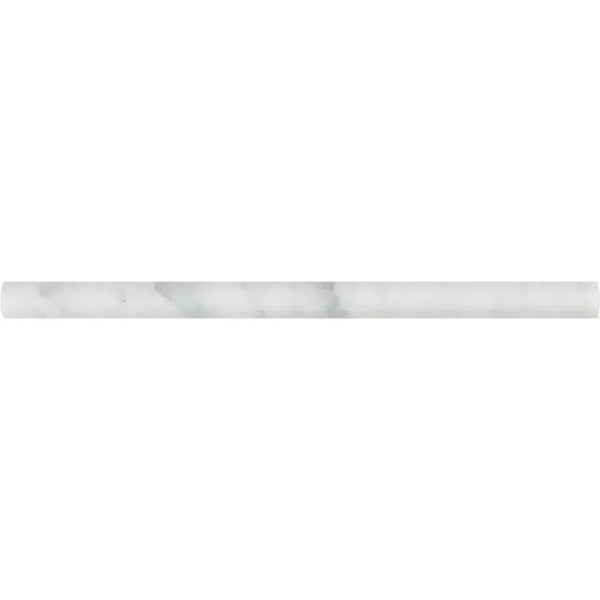 Carrara White 3/4X12 Bullnose Liner Polished or Honed Marble Pencil Tile