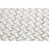 White marble basketweave mosaic tile from Carrara White 3-D Small-Bread collection