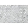 Woven white marble tile pattern of Carrara White 3-D Small-Bread Mosaic Tile