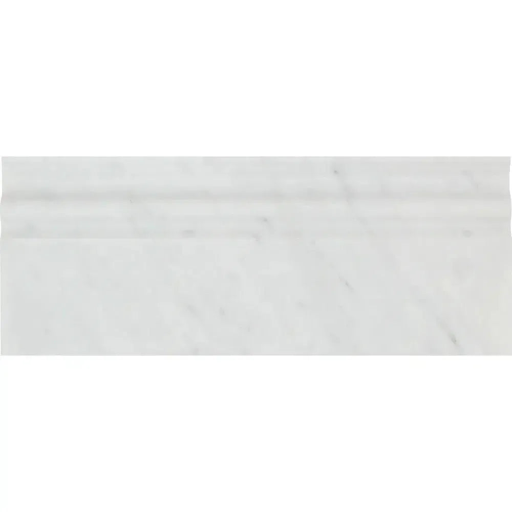 Carrara White 4 3/4X12 Baseboard Trim Molding in polished or honed white marble