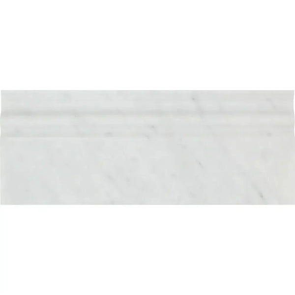 Carrara White 4 3/4X12 Baseboard Trim Molding in polished or honed white marble