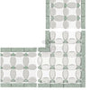 Mosaic tile corner of Carrara White Florida Flower Border in polished finish