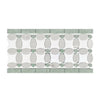 Decorative mosaic tile border featuring Carrara White and Ming Green accents