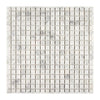 Square marble mosaic tile sheet in Carrara White 5/8X5/8 polished or honed finish