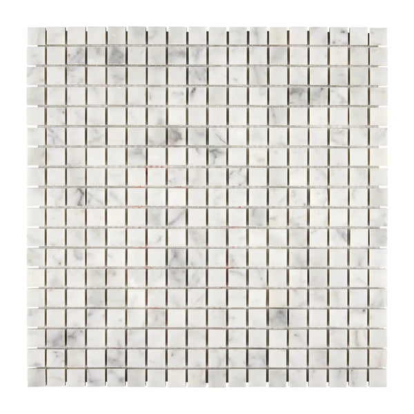 Carrara White 5/8X5/8 Polished or Honed Square Marble Mosaic Tile