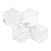 Carrara White 6 inch Hexagon Mosaic Marble Tile polished or honed for elegant interiors