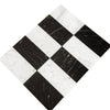 Black and white marble tile pattern from Carrara White and Nero Marquina 3X6 Set