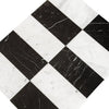 Black and white checkered marble tiles in Carrara White and Nero Marquina 3X6 Set