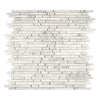 White marble mosaic tile in Carrara White Bamboo Sticks polished or honed finish