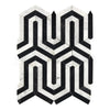 Black and white geometric tile pattern of Carrara White Berlinatta Design Mosaic