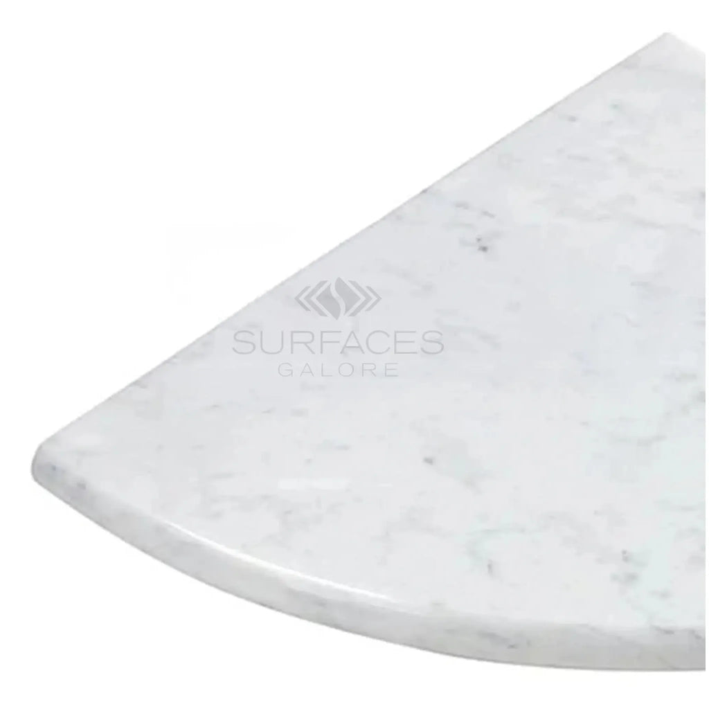 White marble quarter-circle for Carrara White Marble Shower Corner Shelf