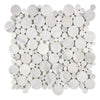 Carrara White Bubbles Mosaic Marble Tile in polished white marble circle design