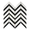 Carrara White Chevron Large Mosaic Marble Tile with Carrara and Black Pattern