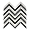 Carrara White Chevron large polished or honed mosaic marble tile with black accents