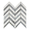 Carrara White Chevron Large Mosaic Marble Tile in Polished or Honed Finish