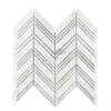 White marble chevron mosaic tile from Carrara White Chevron large product collection