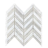 Carrara White Chevron Marble Tile in polished or honed finish showcasing elegant pattern