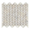 Carrara White Chevron Mini Mosaic Marble Tile in Polished or Honed Finish