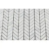 Carrara White Chevron MINI Mosaic Marble Tile in polished and honed white marble herringbone