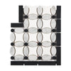 Black and white mosaic tile in Carrara White Florida Flower Border Corner Polished or Honed