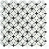 Mosaic tile pattern featuring Carrara White Florida Flower Marble in polished finish