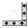 Black and white mosaic tile border for Carrara White Luxury Lantern Border Corner