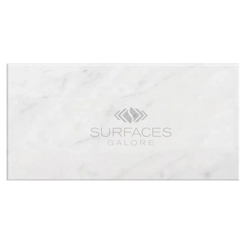 Rectangular Carrara White Marble 12X24 Polished or Honed slab for elegant surfaces