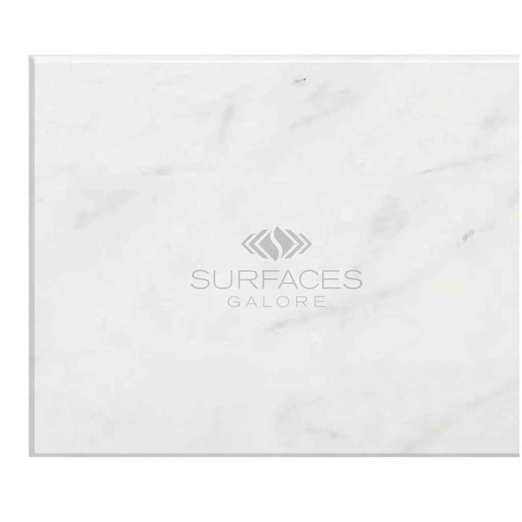 Carrara White Marble 18X36 Polished or Honed elegant white marble slab display