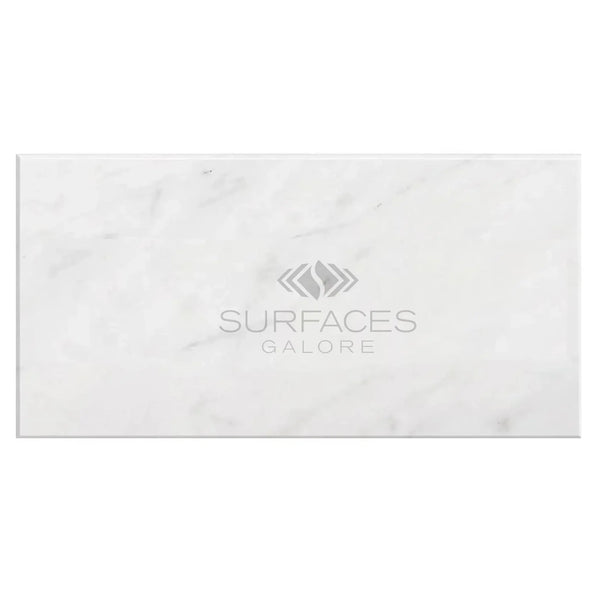 Rectangular Carrara White Marble slab 18X36 polished or honed for elegant decor