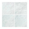 Four square Carrara White Marble 24X24 Polished or Honed tiles displayed together