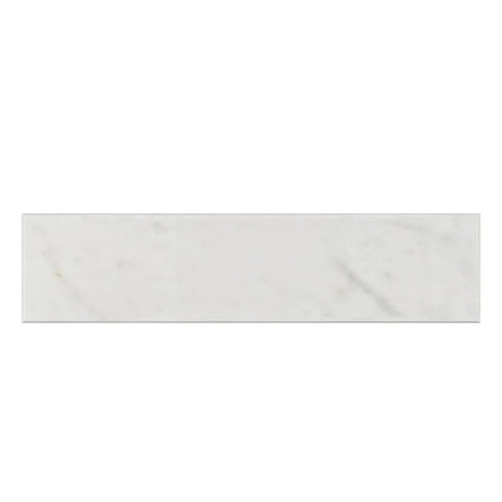 Carrara White Marble 2X8 Polished or Honed Rectangular White Marble Tile Image