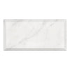 Rectangular white marble tray from Carrara White Marble 3X6 collection, polished and honed