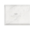 Elegant Carrara White Marble Rectangular Tray with Deep-Beveled Polished-Honed Finish