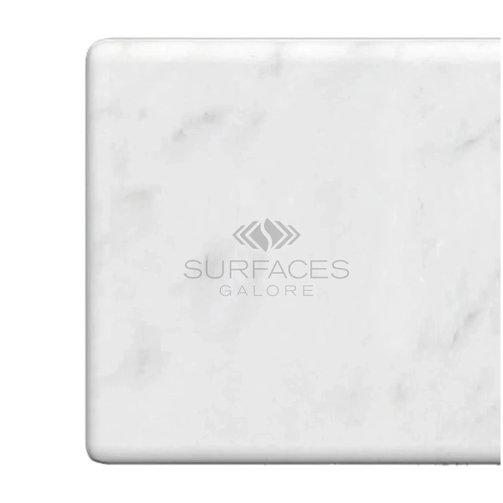 Carrara White Marble 3X6 Tumbled countertop sample in white marble