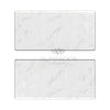 Two white marble rectangles of Carrara White Marble 3X6 Tumbled