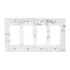 Carrara White Marble 4 Gang Rocker Switch Wall Plate showcasing elegant design