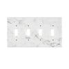 Marble-patterned Carrara White Marble 4 Gang Toggle Switch Wall Plate for elegant decor