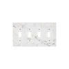 Carrara White Marble 4 Gang Toggle Switch Wall Plate in elegant marble design