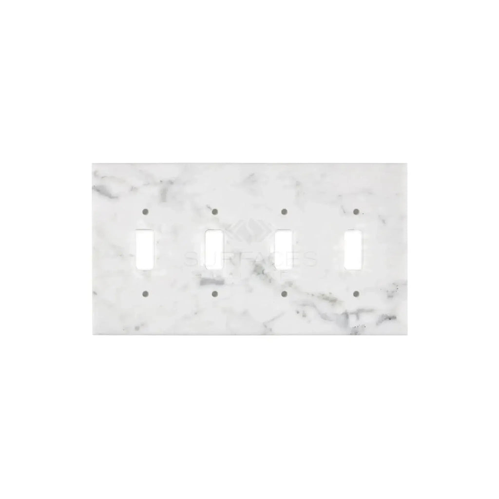 Carrara White Marble 4 Gang Toggle Switch Wall Plate elegant home decor accessory