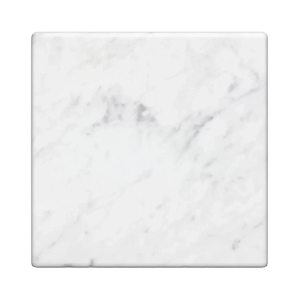 Carrara White Marble 4X4 Tumbled Square Tile showcasing elegant natural stone texture