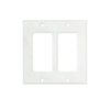 White Double Rocker Light Switch Plate in Carrara White Marble Design