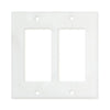 White double rocker light switch plate in Carrara White Marble design for elegant decor