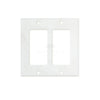 Carrara White Marble Double ROCKER Switch Wall Plate with a white duplex switch plate