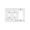 Marble-patterned triple switch plate in Carrara White Marble design for wall decor