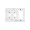 Marble-patterned Carrara White Marble Double Toggle Rocker Switch Wall Plate