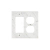 Carrara White Marble ROCKER - DUPLEX Switch Wall Plate with elegant marble design